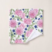 Rosa Blütenmuster Badhandtuch Set (Waschlappen)