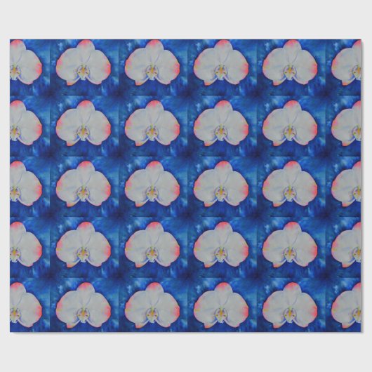 Rosa Blütenorchie Geschenkpapier (Flach)