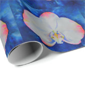 Rosa Blütenorchie Geschenkpapier (Rolleneckpunkt)