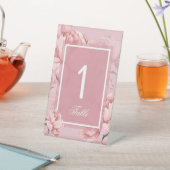 Rosa Blütenpeere Blume Tischnummer Sockelschild (In SItu)