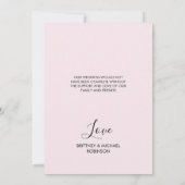 Rosa Blütenpink Botanisches Foto Elegante Dankeskarte (Rückseite)