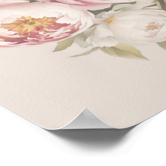 Rosa Blütenpink Peony Poster (Ecke)