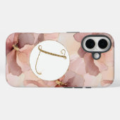 Rosa Blütenpinsel Glitzer Letter L Case-Mate iPhone Hülle (Rückseite (Horizontal))