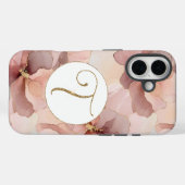Rosa Blütenpinsel Glitzer Letter T Case-Mate iPhone Hülle (Rückseite (Horizontal))