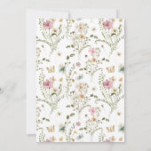 Rosa Blütenpinsel Quinceñera Einladung (Rückseite)