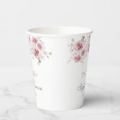 Rosa Blütenpinsel Quinceñera Pappbecher (Links)