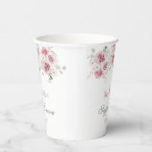 Rosa Blütenpinsel Quinceñera Pappbecher (Rechts)