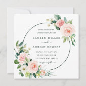 Rosa Blütenplatz Einladung (Vorderseite)