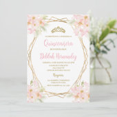 Rosa Blütenpracht - Einladung (Stehend Vorderseite)