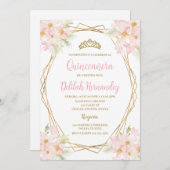 Rosa Blütenpracht - Einladung (Vorne/Hinten)