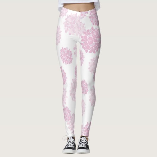 Rosa Blütenpresse Leggings (Vorderseite)