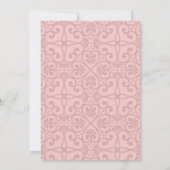 Rosa Blütenprinzessin Quinceanera Einladung (Rückseite)