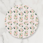 Rosa Blütenquinceñera Runde Gefallen Tag Blush Ros Geschenkanhänger (Rückseite)