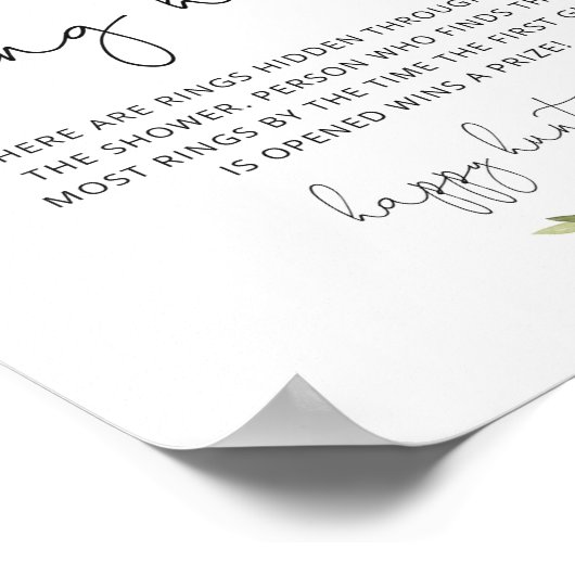 Rosa Blütenring Jagd Brautparty Poster (Ecke)