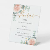 Rosa Blütenröhre-Eukalyptus-Bar Sockelschild (Vorderseite)