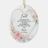 Rosa Blütenrosa Blütentherzmutter des Grooms Keramik Ornament (Rechts)