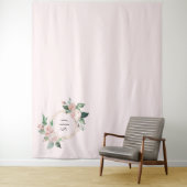 Rosa blütenrosa Monogramm für das Hochzeitsstich F Wandteppich (Beispiel)