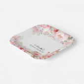 Rosa Blütenrosa Nachmittag Party Dusche/WC Pappteller (Gewinkelt)