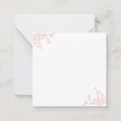 Rosa blütenrosa Wappen Monogramm Mitteilungskarte (Rückseite)