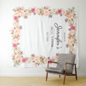 Rosa Blütenrot Blütendes Brautparty oder Party Wandteppich (Beispiel (Horizontal))