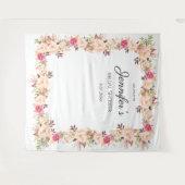 Rosa Blütenrot Blütendes Brautparty oder Party Wandteppich (Vorderseite (Horizontal))