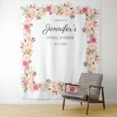 Rosa Blütenrot Blütendes Brautparty oder Party Wandteppich (Beispiel)