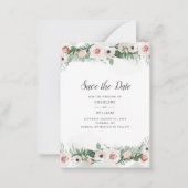 Rosa Blütenrot Trendfarbe Wasserfarbe Save the Dat Mitteilungskarte (Vorderseite)