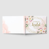 Rosa Blütenröte Geometrisches Brautparty Gästebuch (Voll)