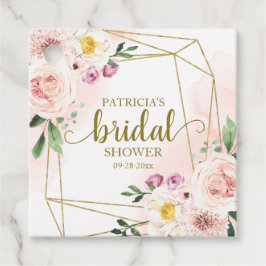 Rosa Blütenröte Geometrisches Brautparty Geschenkanhänger