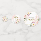 Rosa Blütenröte Geometrisches Brautparty Konfetti (Vorderseiten)