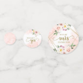 Rosa Blütenröte Geometrisches Brautparty Konfetti (Rückseiten)