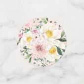 Rosa Blütenröte Geometrisches Brautparty Konfetti (Klein Vorderseite)