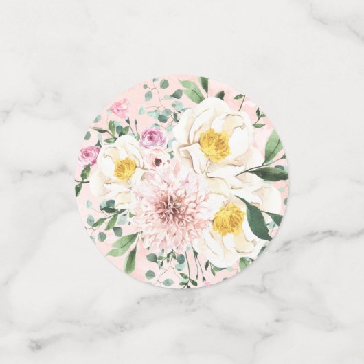 Rosa Blütenröte Geometrisches Brautparty Konfetti (Klein Vorderseite)