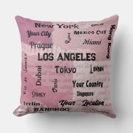 Rosa blütenrote Megastädte der Welt Kissen