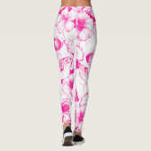 Rosa Blütenschädel Leggings (Rückseite)
