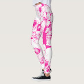 Rosa Blütenschädel Leggings (Links)