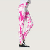 Rosa Blütenschädel Leggings (Rechts)