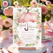 Rosa Blütenschirm April Duschen Einladung
