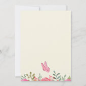 Rosa Blütenschmetterling Geburtstag Einladung (Rückseite)