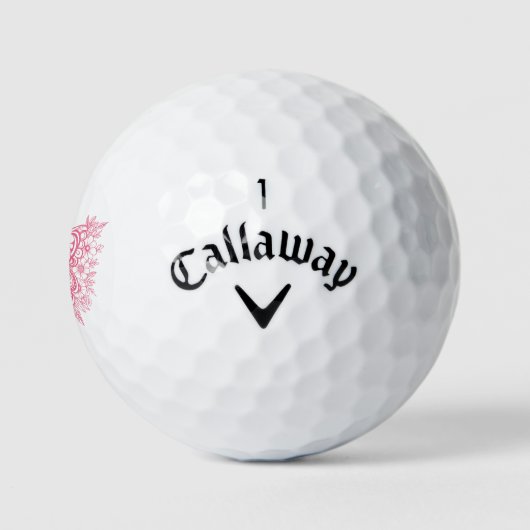 Rosa Blütenschmetterling Golfball (Logo)