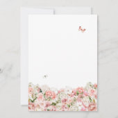 Rosa Blütenschmetterling Quinceanera Einladung (Rückseite)