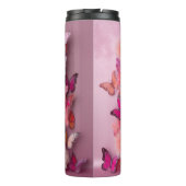 Rosa Blütenschmetterlinge im Foto Thermosbecher (Rückseite)