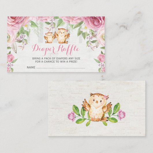 Rosa Blütenschüssel Mami & Baby Windelwaschmaschin Begleitkarte (Vorne/Hinten)