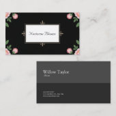 Rosa Blütenschwarz und Gold Visitenkarte (Vorne/Hinten)