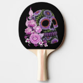 Rosa Blütenschwarzer Zucker-Schädeltag der Toten Tischtennis Schläger (Rückseite)