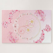 Rosa Blütensegen – Sanfte Floral Puzzle (Horizontal)