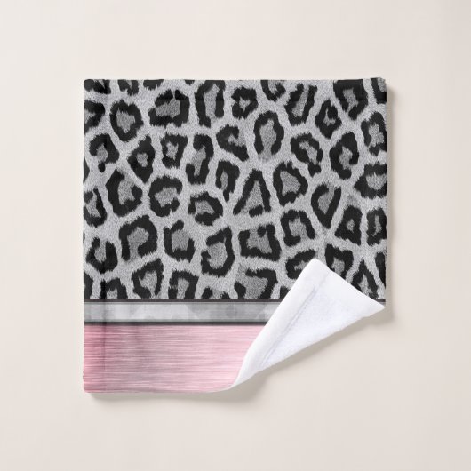 Rosa Blütensilber Badhandtuch Set (Waschlappen)