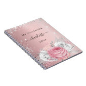 Rosa Blütensilber-Glitzer-Staubzettel Notizblock (Rechte Seite)