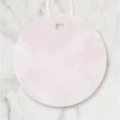 Rosa Blütensippe am Sonntag Hochzeit Runde Geschenkanhänger (Rückseite)