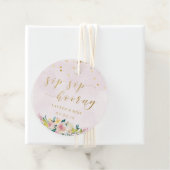 Rosa Blütensippe am Sonntag Hochzeit Runde Geschenkanhänger (Beispiel)